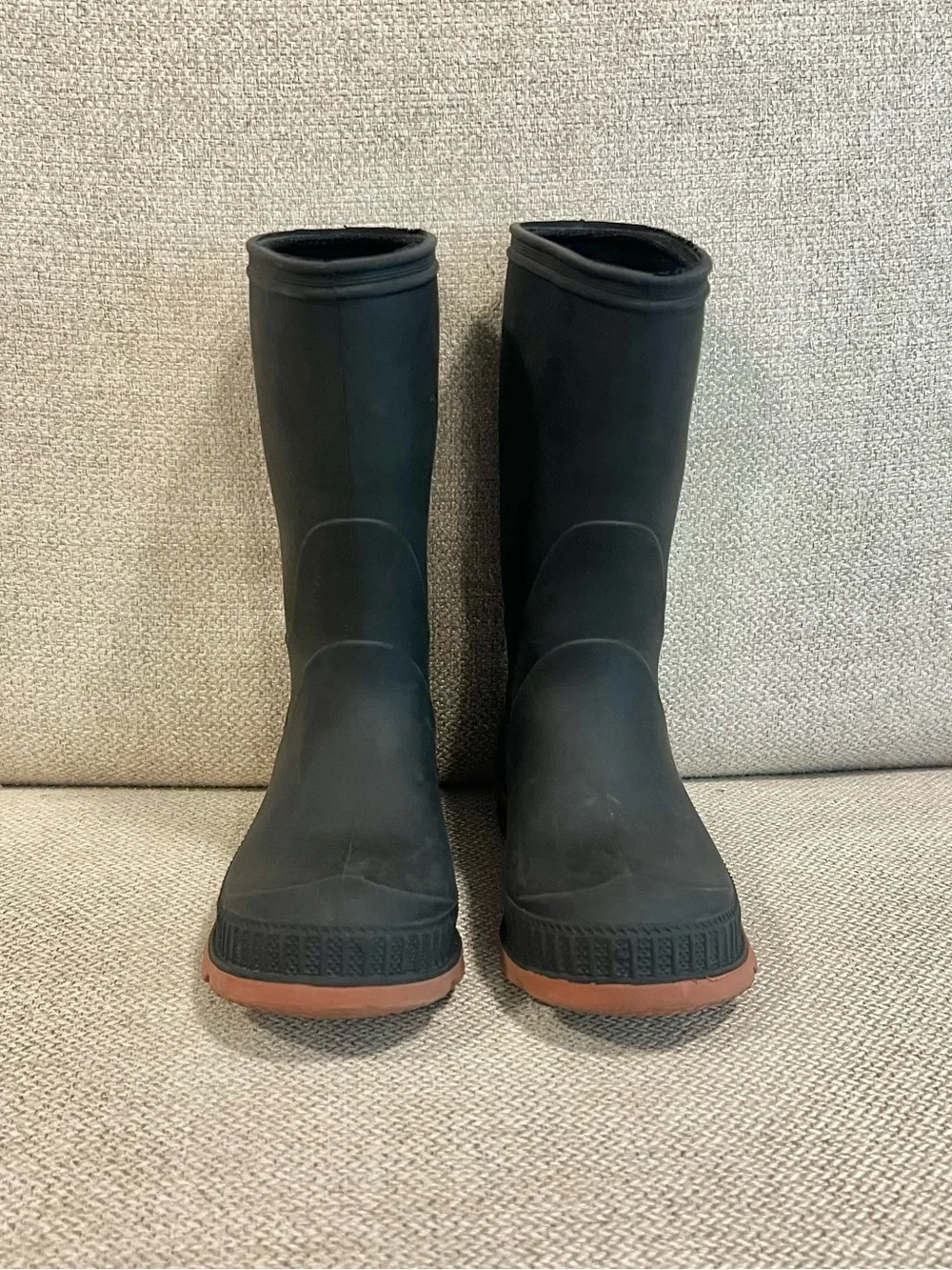 Wonder Nation Size 7/8 Toddler Boy Black Waterproof Rain Boots Rubber Boots